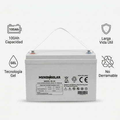 Solar Gel Battery — Infografia de Caracteristicas | Generated by Modelize