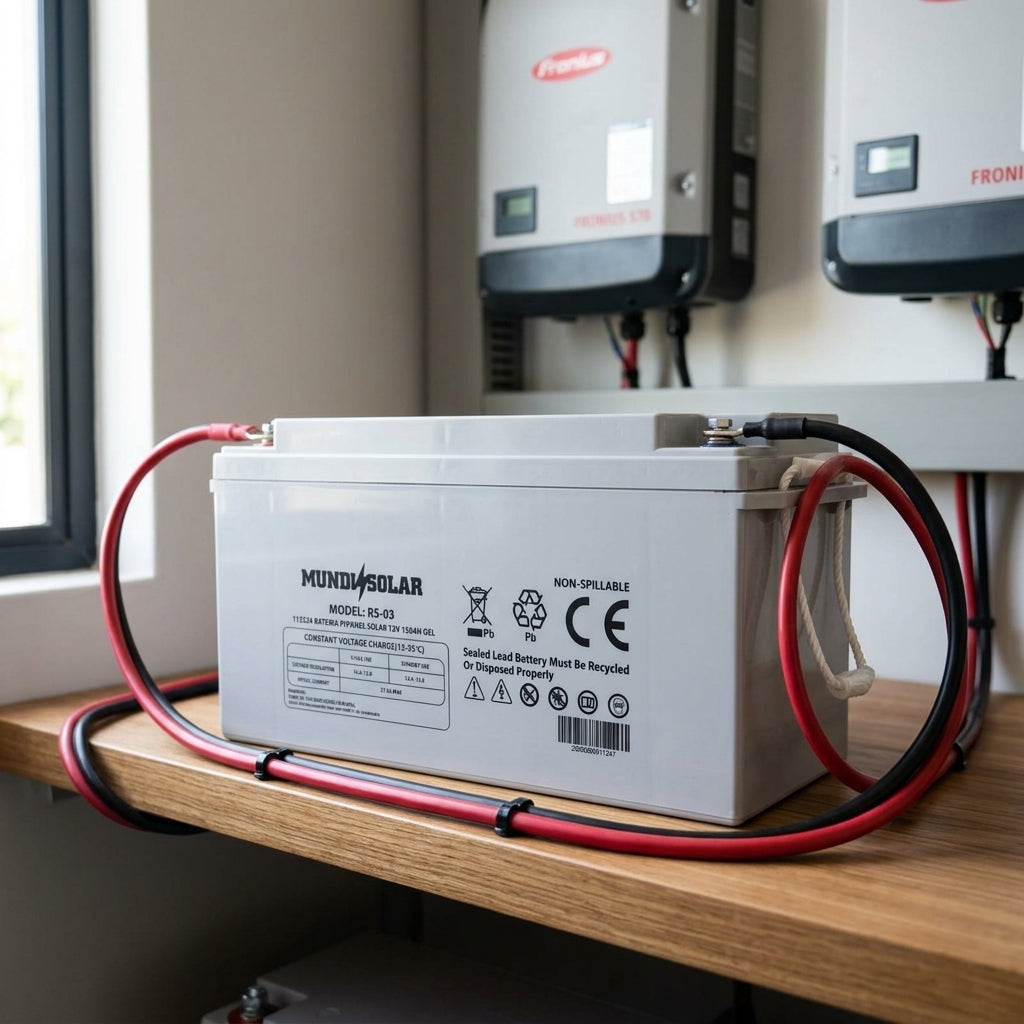 Deep cycle solar gel battery — Estilo de Vida - Producto en Uso | Generated by Modelize