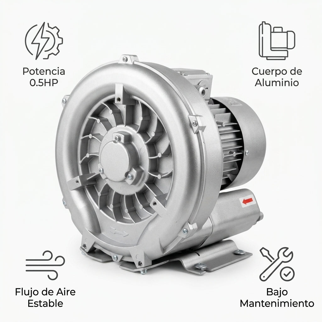 Industrial Ring Blower — Infografia de Caracteristicas | Generated by Modelize