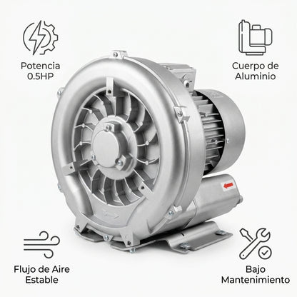 Industrial Ring Blower — Infografia de Caracteristicas | Generated by Modelize