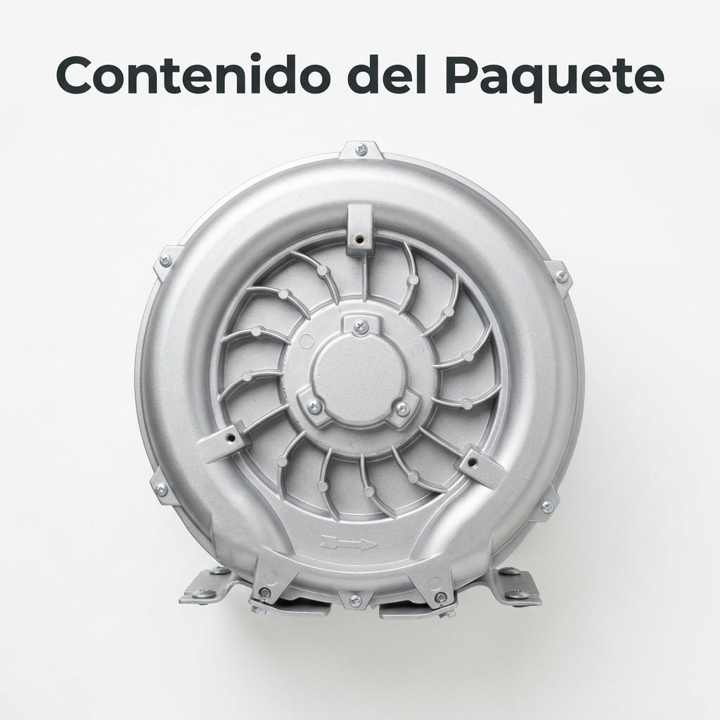 Industrial side-channel blower — Contenido del Paquete - Vista Aerea | Generated by Modelize