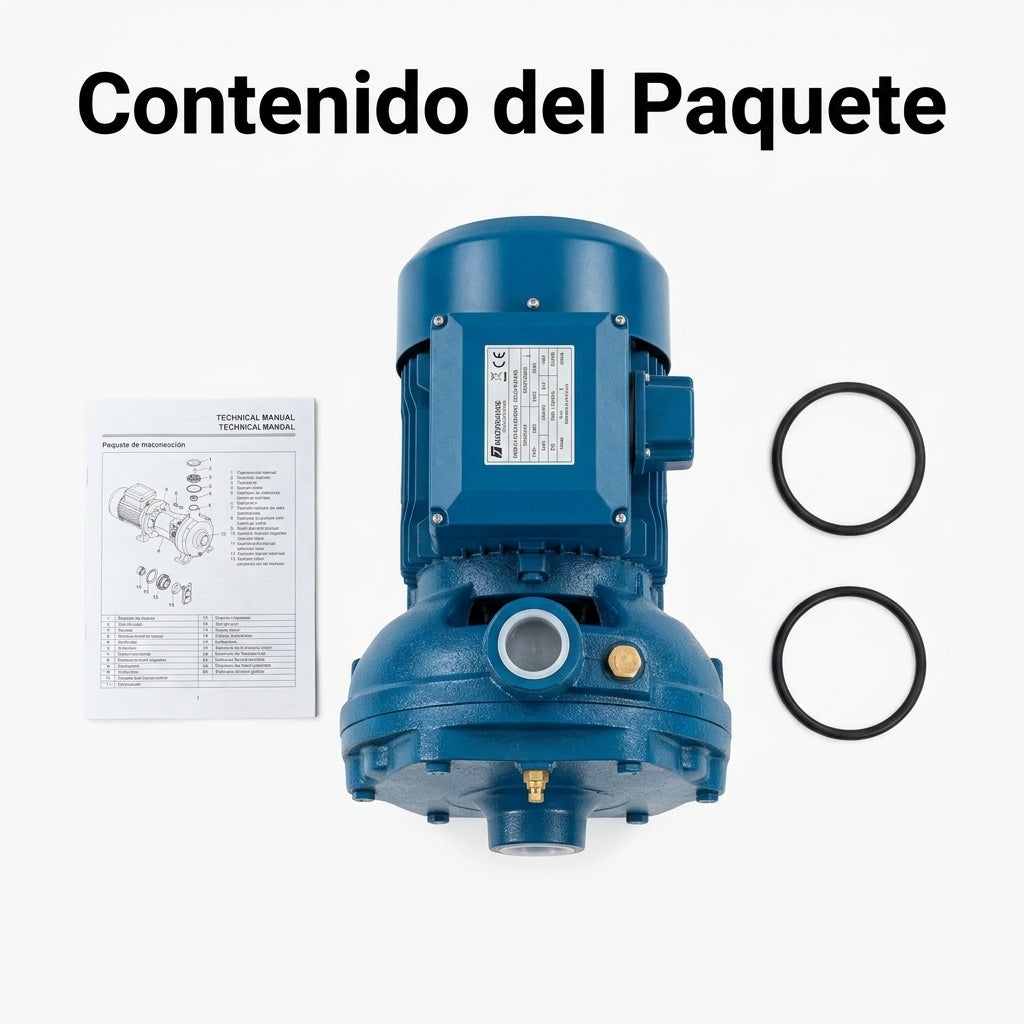Industrial centrifugal water pump — Contenido del Paquete - Vista Aerea | Generated by Modelize