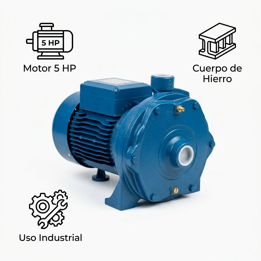 Industrial centrifugal water pump — Infografia de Caracteristicas | Generated by Modelize