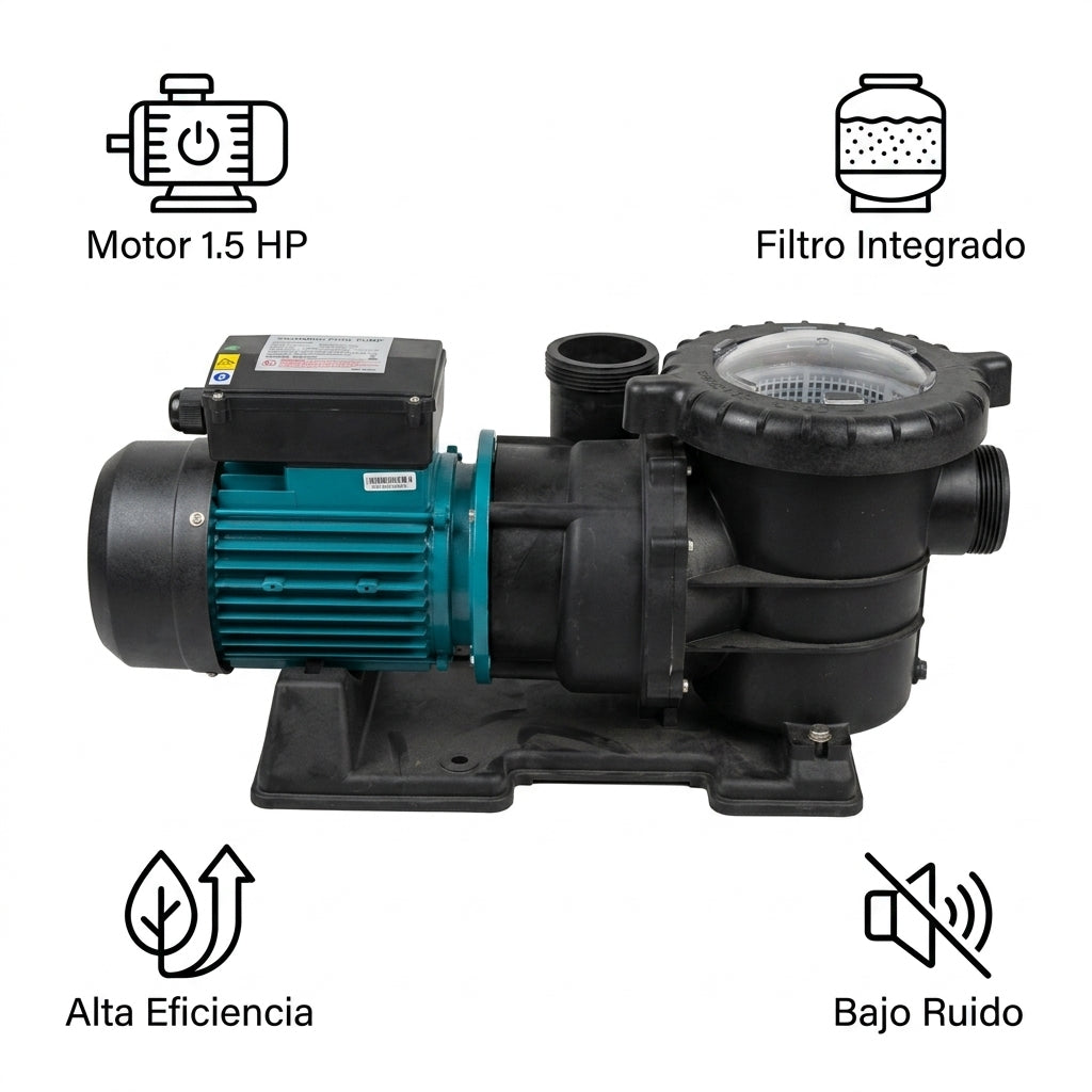 Swimming pool pump — Infografia de Caracteristicas | Generated by Modelize