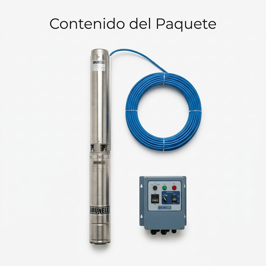 Submersible water pump — Contenido del Paquete - Vista Aerea | Generated by Modelize