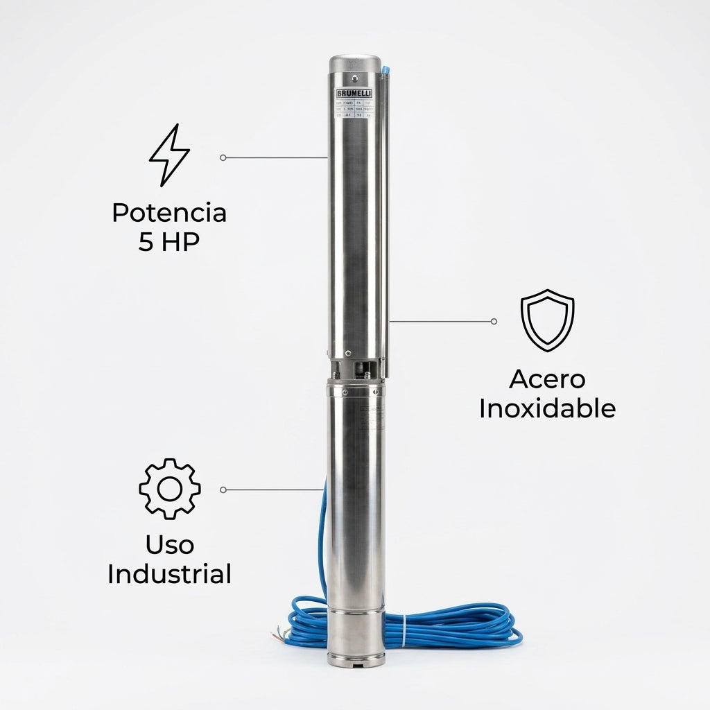 Deep well submersible water pump — Infografia de Caracteristicas | Generated by Modelize