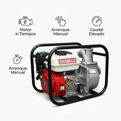 Gasoline-powered water pump — Infografia de Caracteristicas | Generated by Modelize