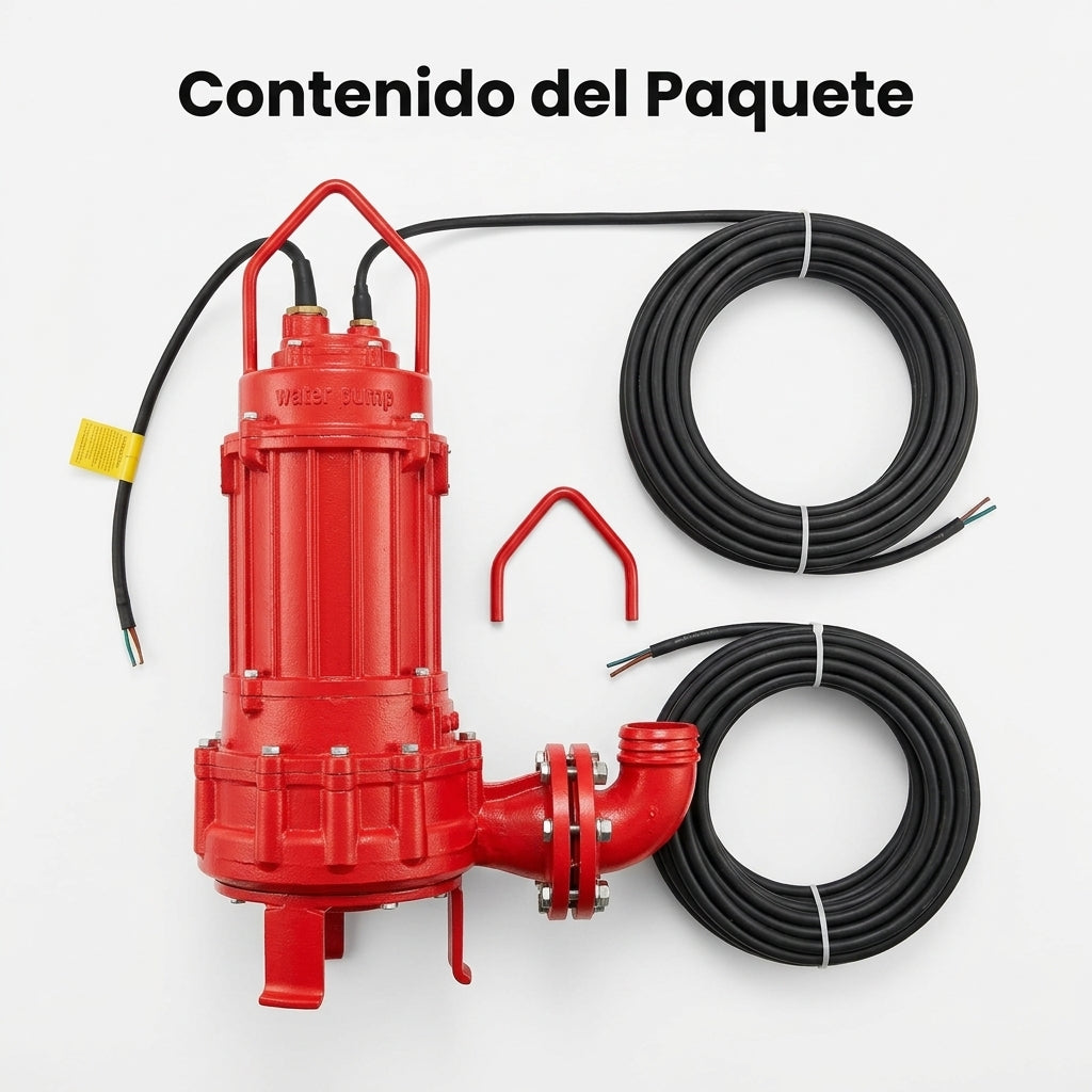 Submersible drainage pump — Contenido del Paquete - Vista Aerea | Generated by Modelize