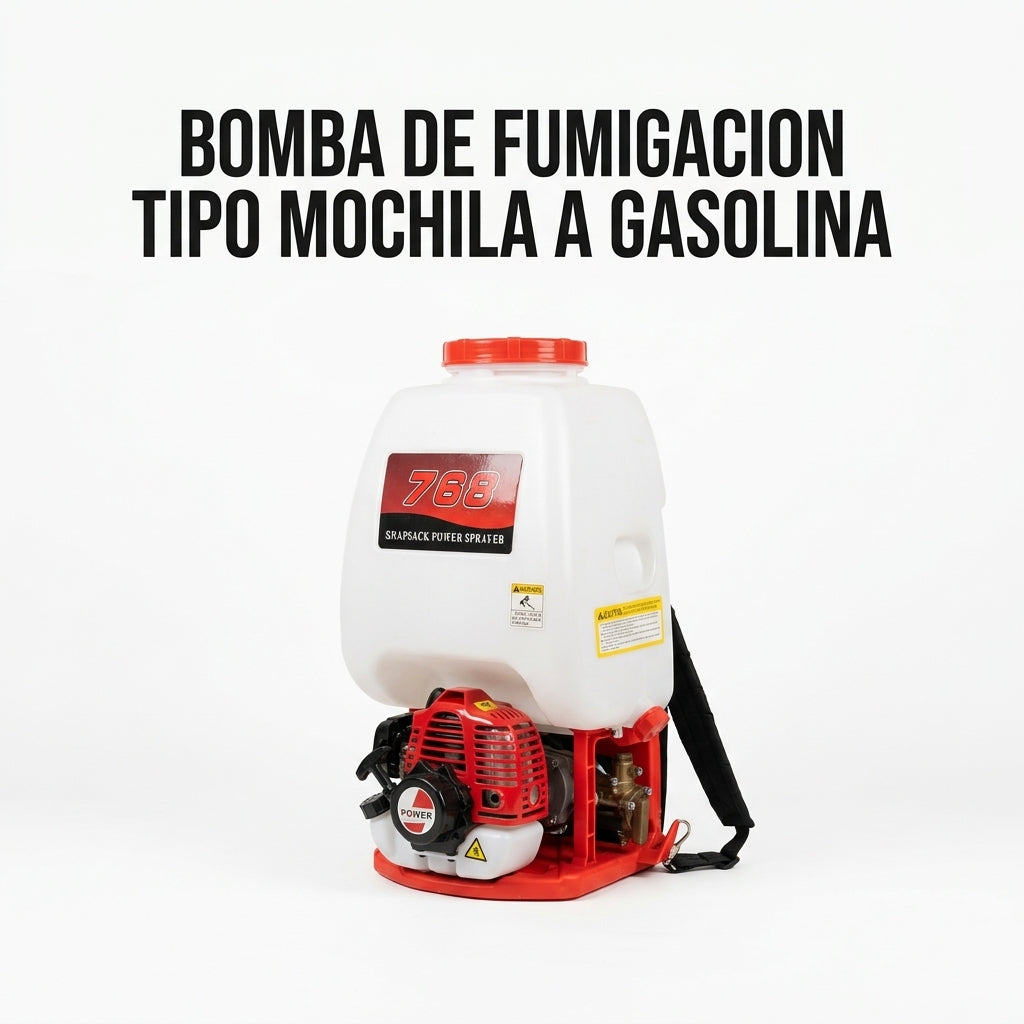 Gasoline-powered backpack sprayer — Portada Principal - Estudio Blanco | Generated by Modelize