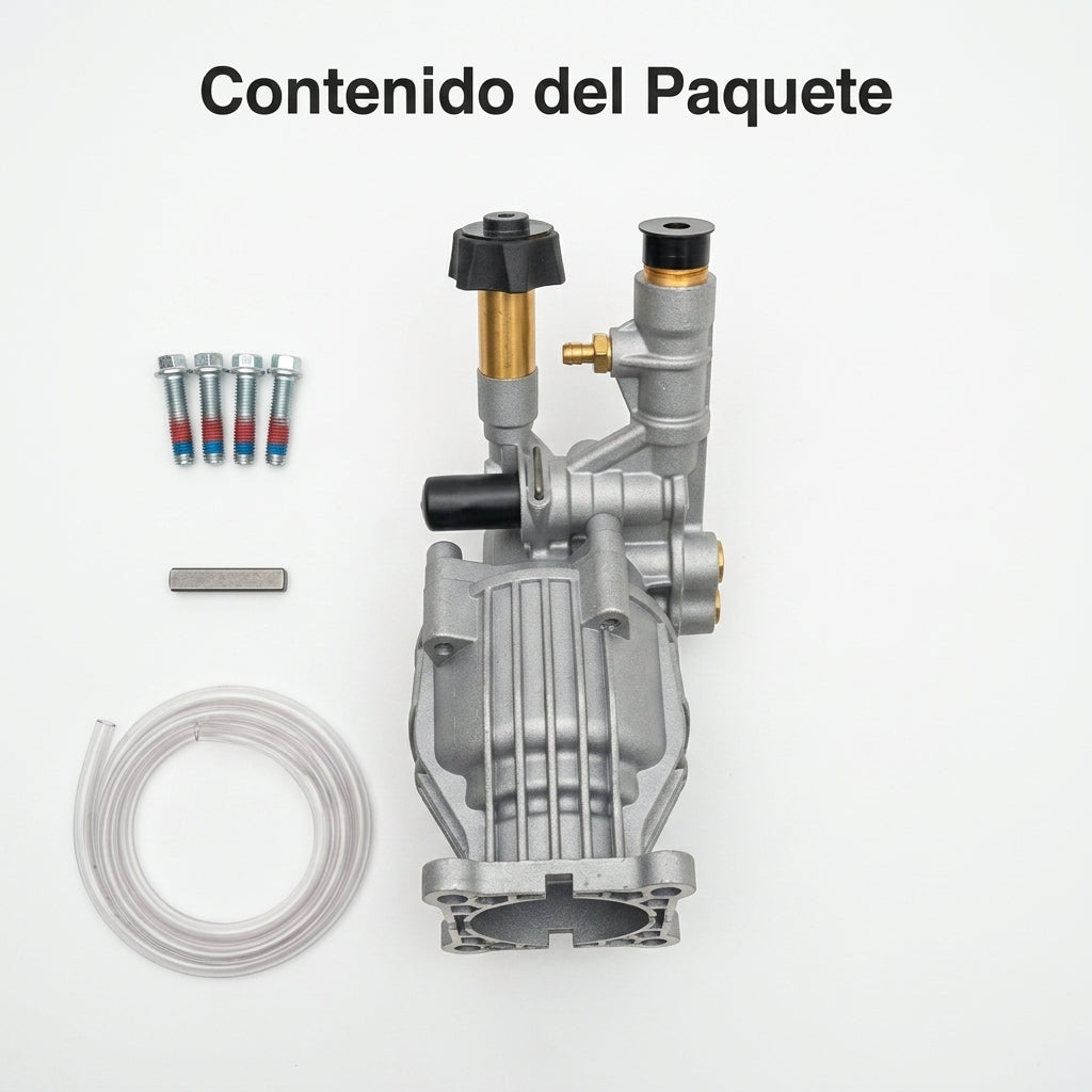 Axial pressure washer pump — Contenido del Paquete - Vista Aerea | Generated by Modelize