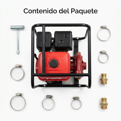 Gasoline high-pressure water pump — Contenido del Paquete - Vista Aerea | Generated by Modelize