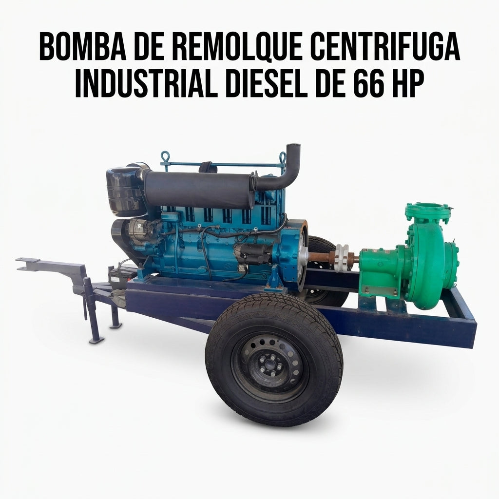 Industrial trailer-mounted centrifugal diesel pump — Portada Principal - Estudio Blanco | Generated by Modelize