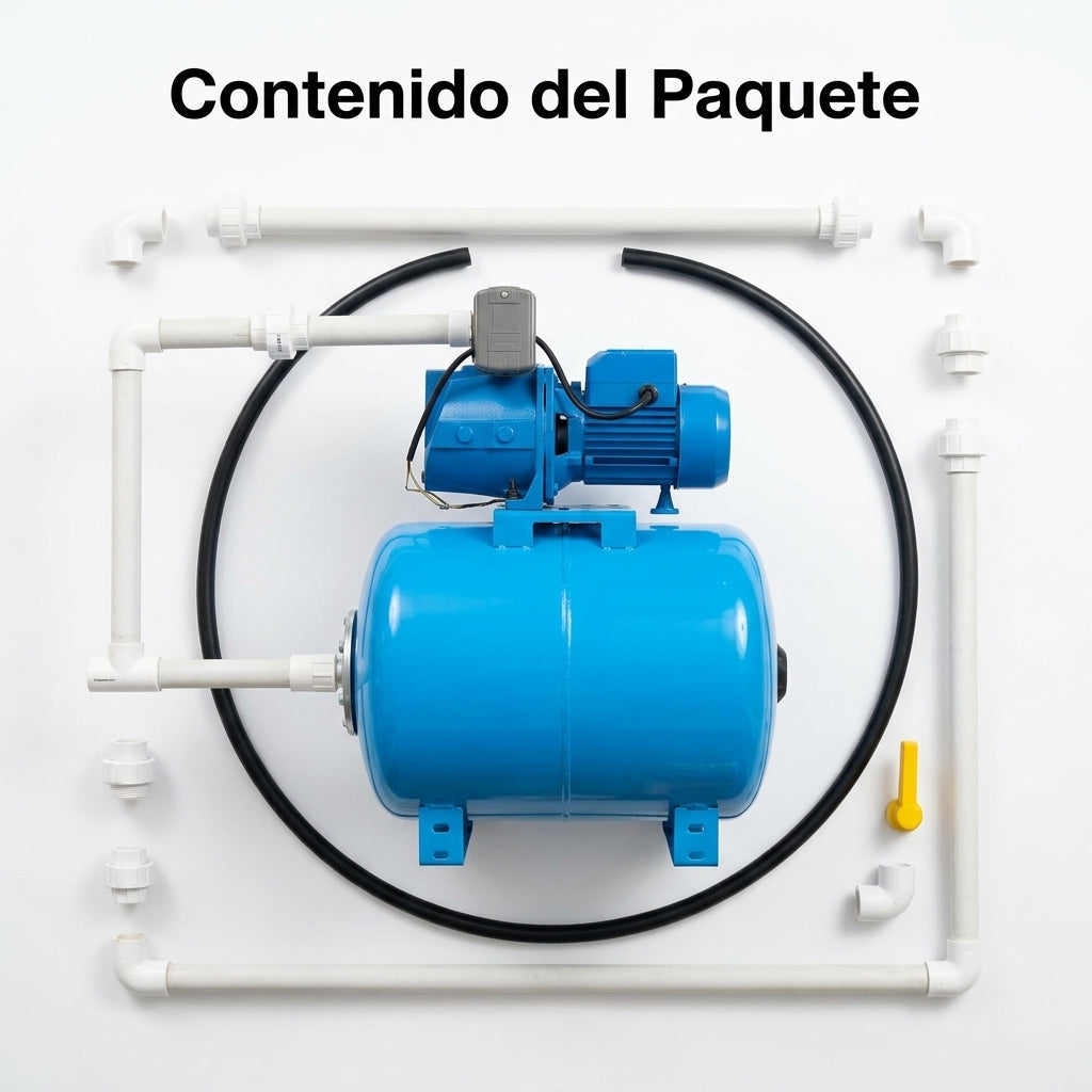 Hydro-pneumatic pump system — Contenido del Paquete - Vista Aerea | Generated by Modelize