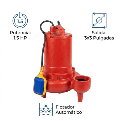 Submersible water pump — Infografia de Caracteristicas | Generated by Modelize
