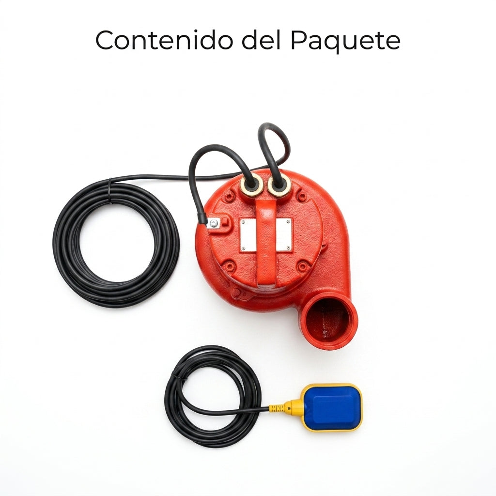 Submersible water pump — Contenido del Paquete - Vista Aerea | Generated by Modelize