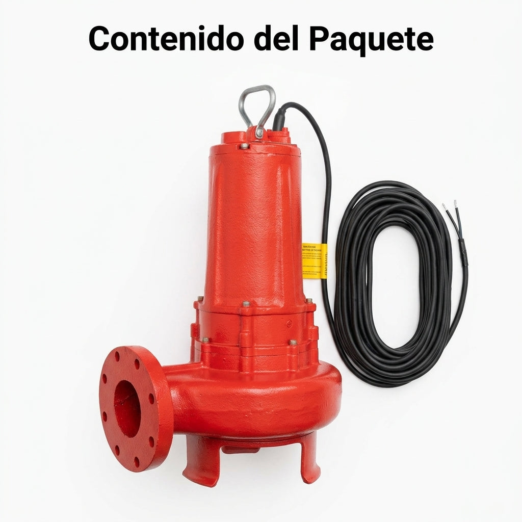 Submersible Sewage Pump — Contenido del Paquete - Vista Aerea | Generated by Modelize