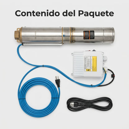 Submersible deep well pump — Contenido del Paquete - Vista Aerea | Generated by Modelize