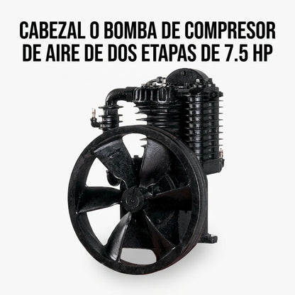 Two-stage air compressor pump head — Portada Principal - Estudio Blanco | Generated by Modelize