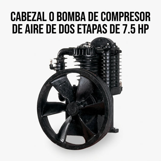 Two-stage air compressor pump head — Portada Principal - Estudio Blanco | Generated by Modelize