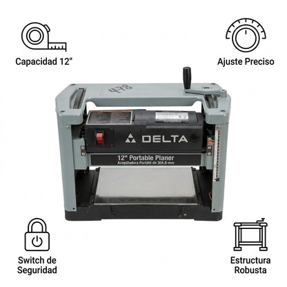 Portable benchtop wood planer — Infografia de Caracteristicas | Generated by Modelize