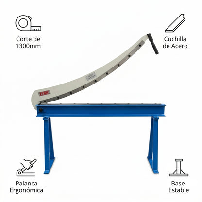Manual guillotine metal plate shear — Infografia de Caracteristicas | Generated by Modelize
