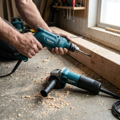 Power tool combo (hammer drill and angle grinder) — Estilo de Vida - Producto en Uso | Generated by Modelize