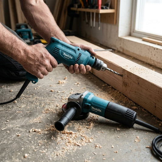 Power tool combo (hammer drill and angle grinder) — Estilo de Vida - Producto en Uso | Generated by Modelize