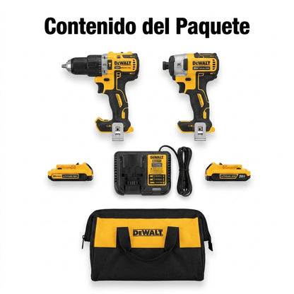 Cordless Power Tool Combo Kit — Contenido del Paquete - Vista Aerea | Generated by Modelize