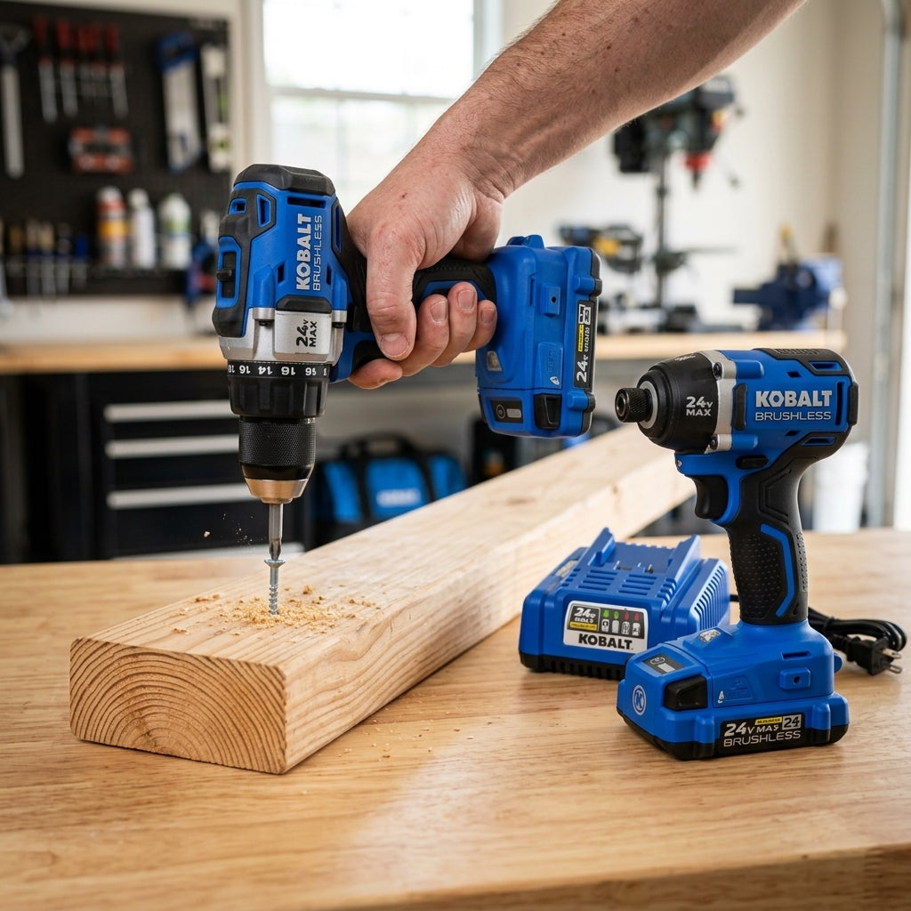 Cordless power tool combo kit — Estilo de Vida - Producto en Uso | Generated by Modelize