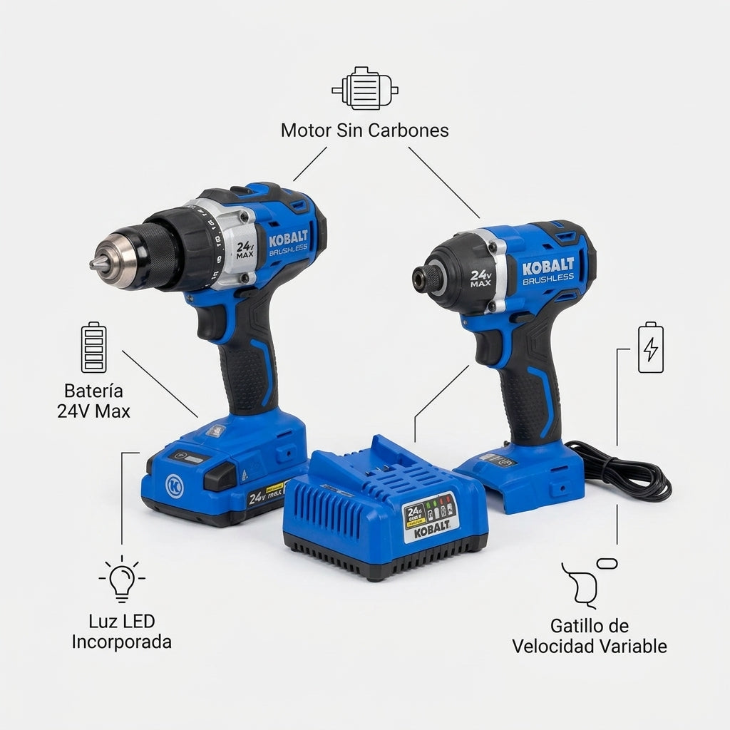 Cordless power tool combo kit — Infografia de Caracteristicas | Generated by Modelize