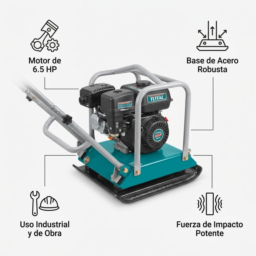 Plate compactor — Infografia de Caracteristicas | Generated by Modelize