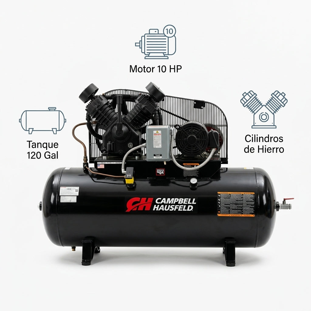 Industrial Air Compressor — Infografia de Caracteristicas | Generated by Modelize