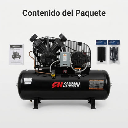 Industrial Stationary Air Compressor — Contenido del Paquete - Vista Aerea | Generated by Modelize