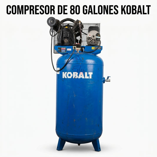 Vertical industrial air compressor — Portada Principal - Estudio Blanco | Generated by Modelize