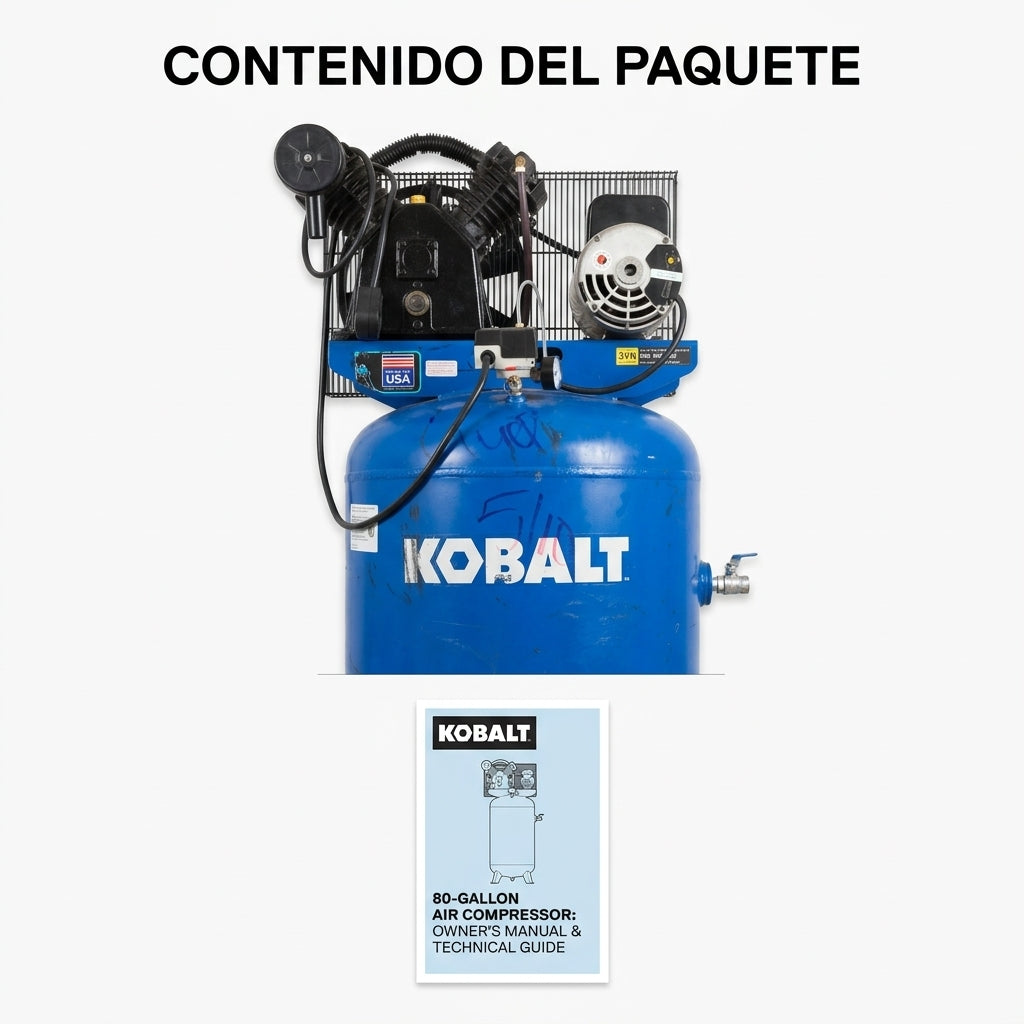 Industrial air compressor — Contenido del Paquete - Vista Aerea | Generated by Modelize
