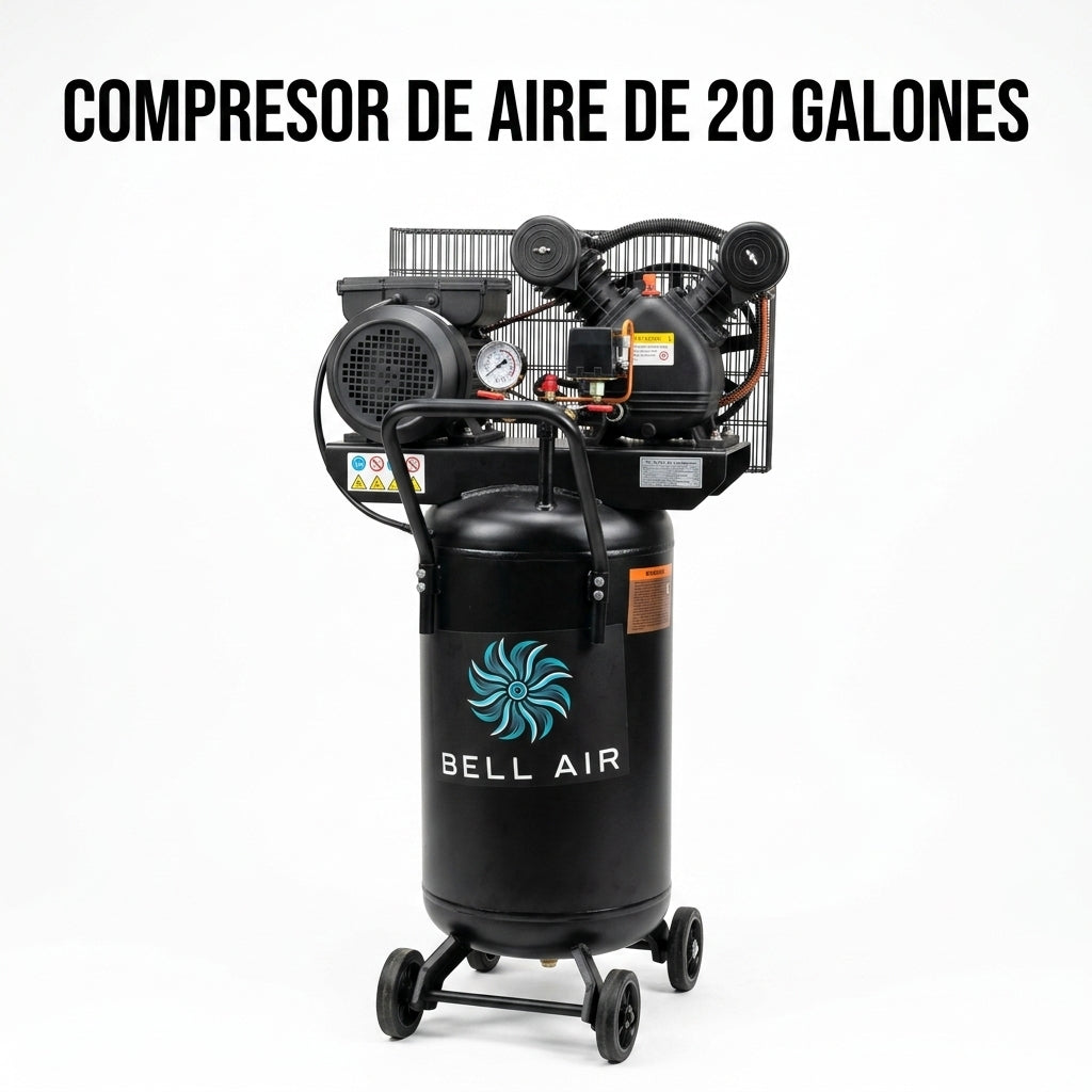 Vertical air compressor — Portada Principal - Estudio Blanco | Generated by Modelize