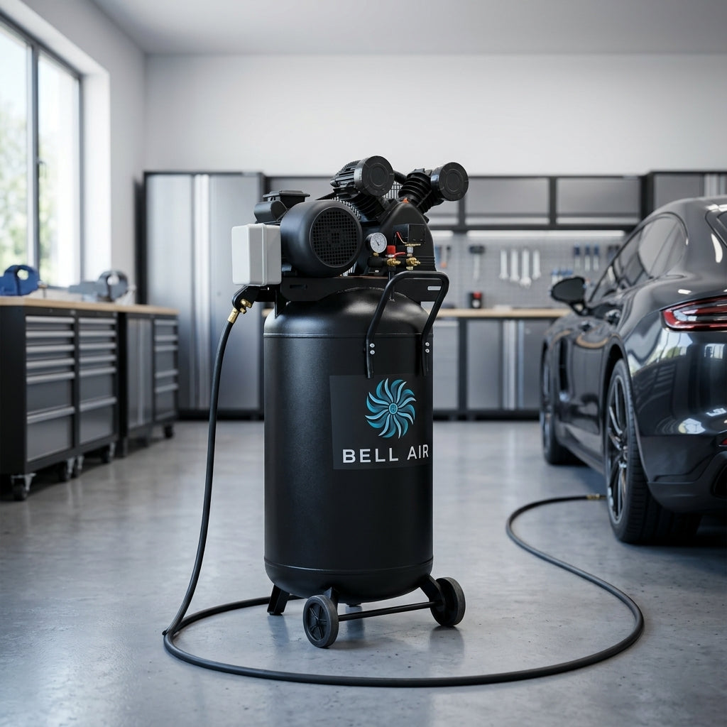 Vertical air compressor — Estilo de Vida - Producto en Uso | Generated by Modelize