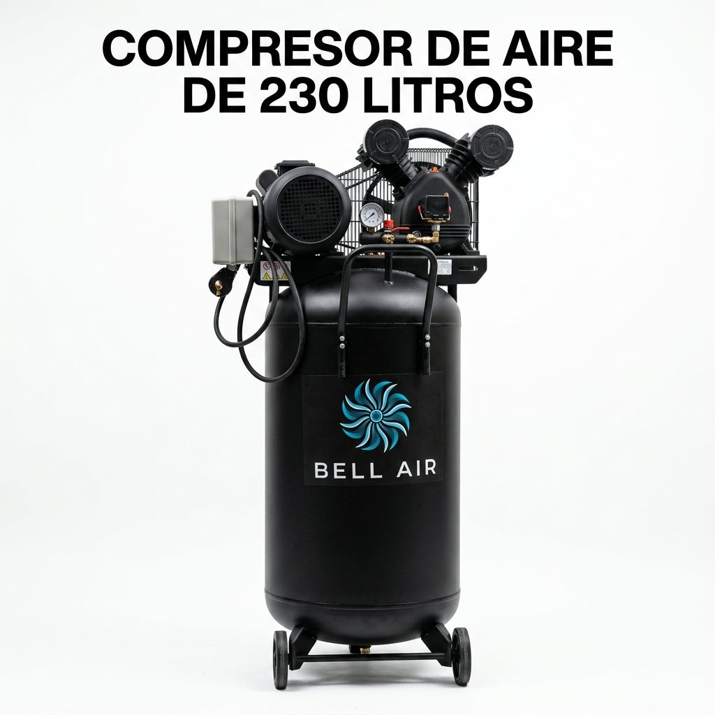 Industrial Vertical Air Compressor — Portada Principal - Estudio Blanco | Generated by Modelize