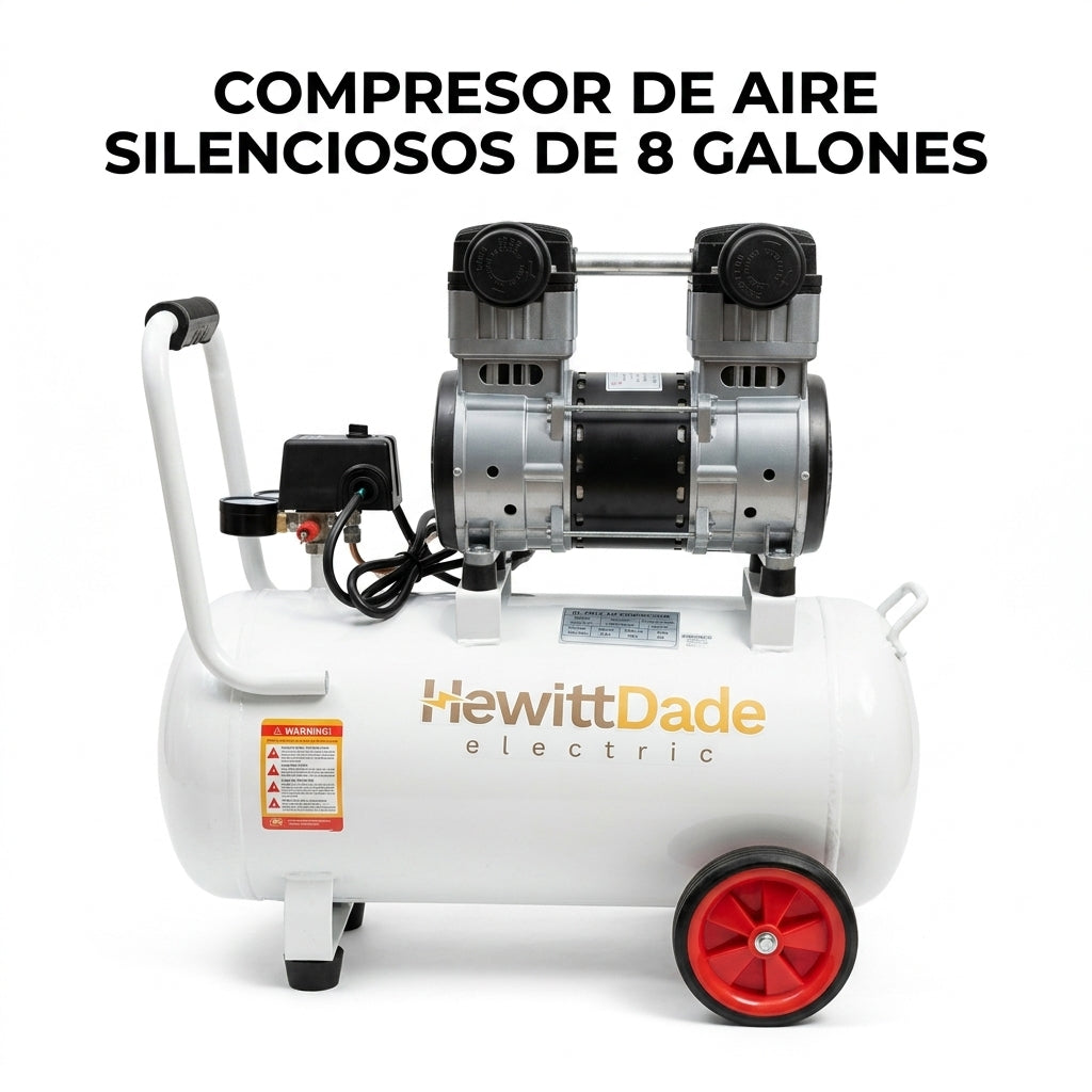 Silent portable air compressor — Portada Principal - Estudio Blanco | Generated by Modelize