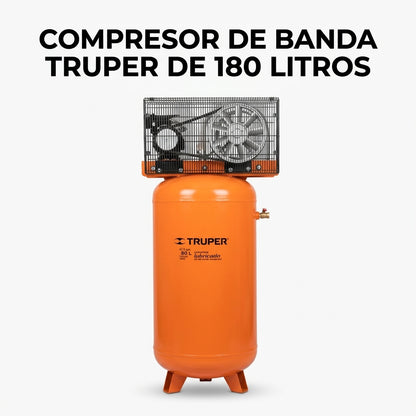 Belt-driven vertical air compressor — Portada Principal - Estudio Blanco | Generated by Modelize