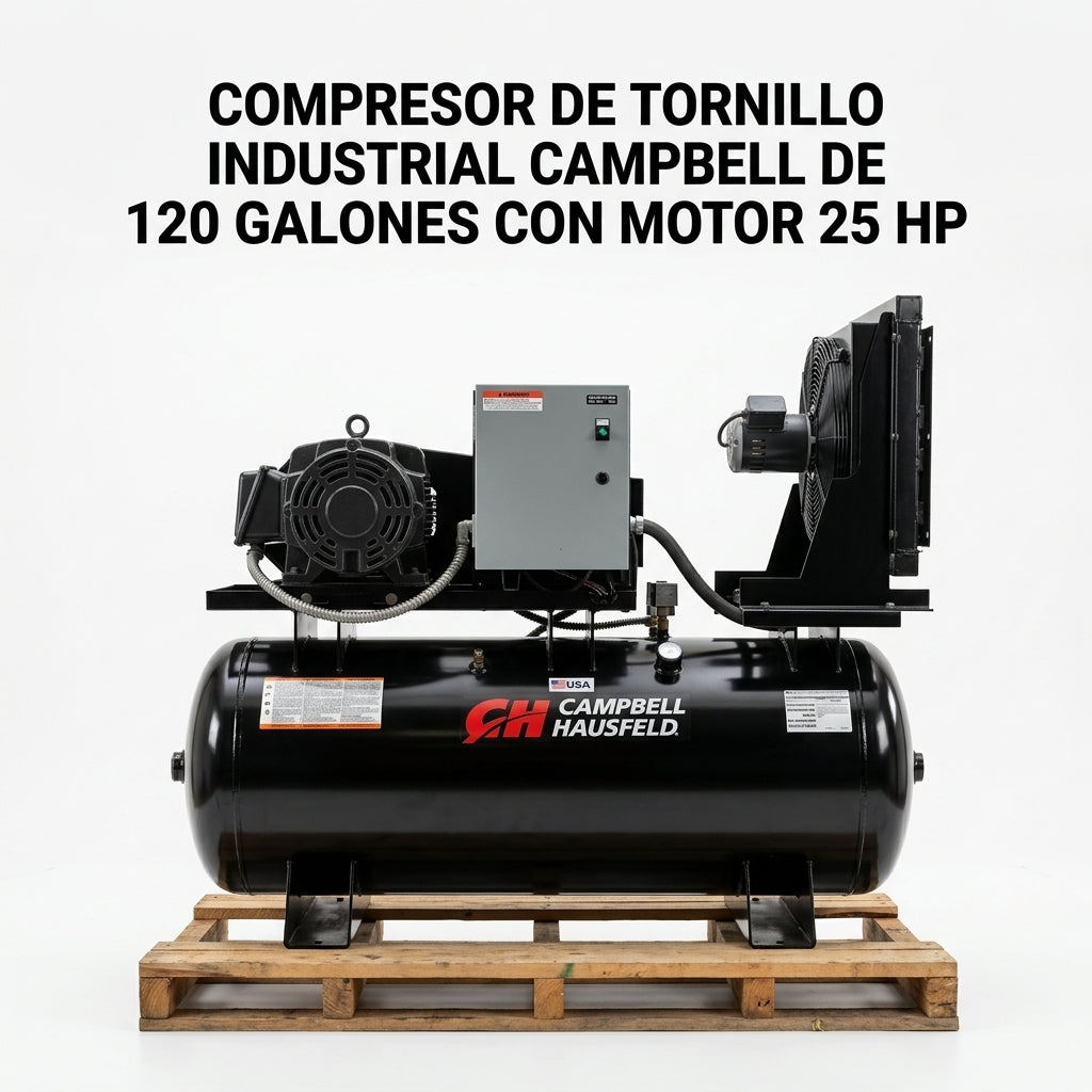 Industrial rotary screw air compressor — Portada Principal - Estudio Blanco | Generated by Modelize