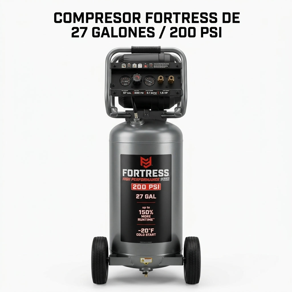 Vertical Air Compressor — Portada Principal - Estudio Blanco | Generated by Modelize