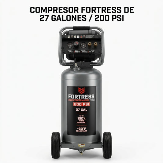 Vertical Air Compressor — Portada Principal - Estudio Blanco | Generated by Modelize