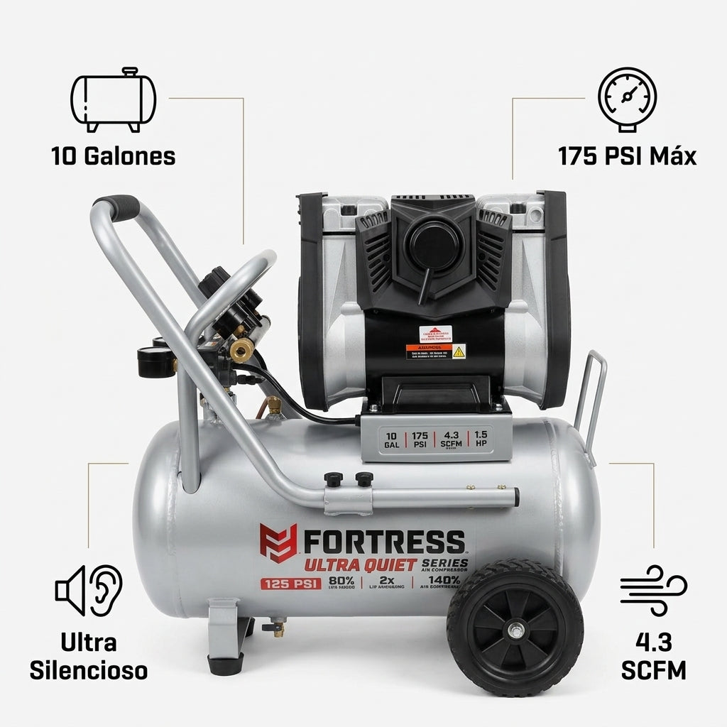 Portable Air Compressor — Infografia de Caracteristicas | Generated by Modelize