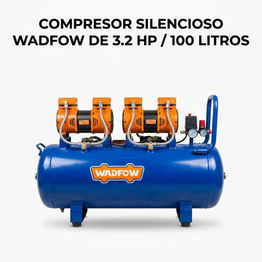 Silent oil-free air compressor — Portada Principal - Estudio Blanco | Generated by Modelize