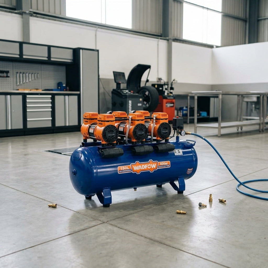 Silent Industrial Air Compressor — Estilo de Vida - Producto en Uso | Generated by Modelize