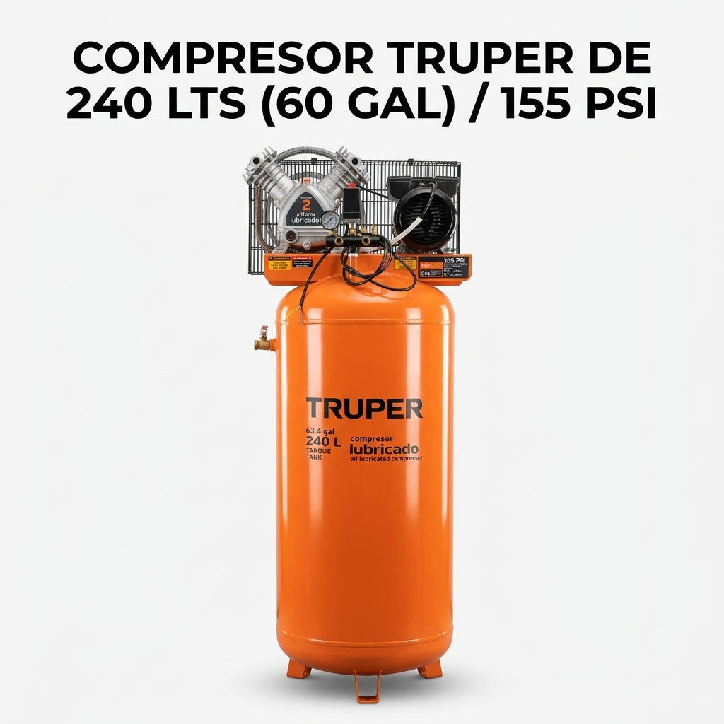 Industrial vertical air compressor — Portada Principal - Estudio Blanco | Generated by Modelize