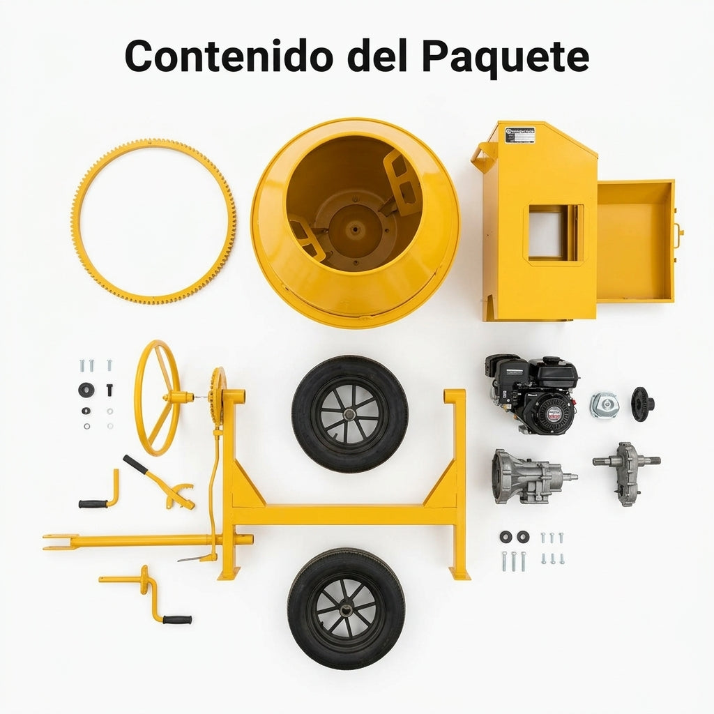 Industrial concrete mixer — Contenido del Paquete - Vista Aerea | Generated by Modelize