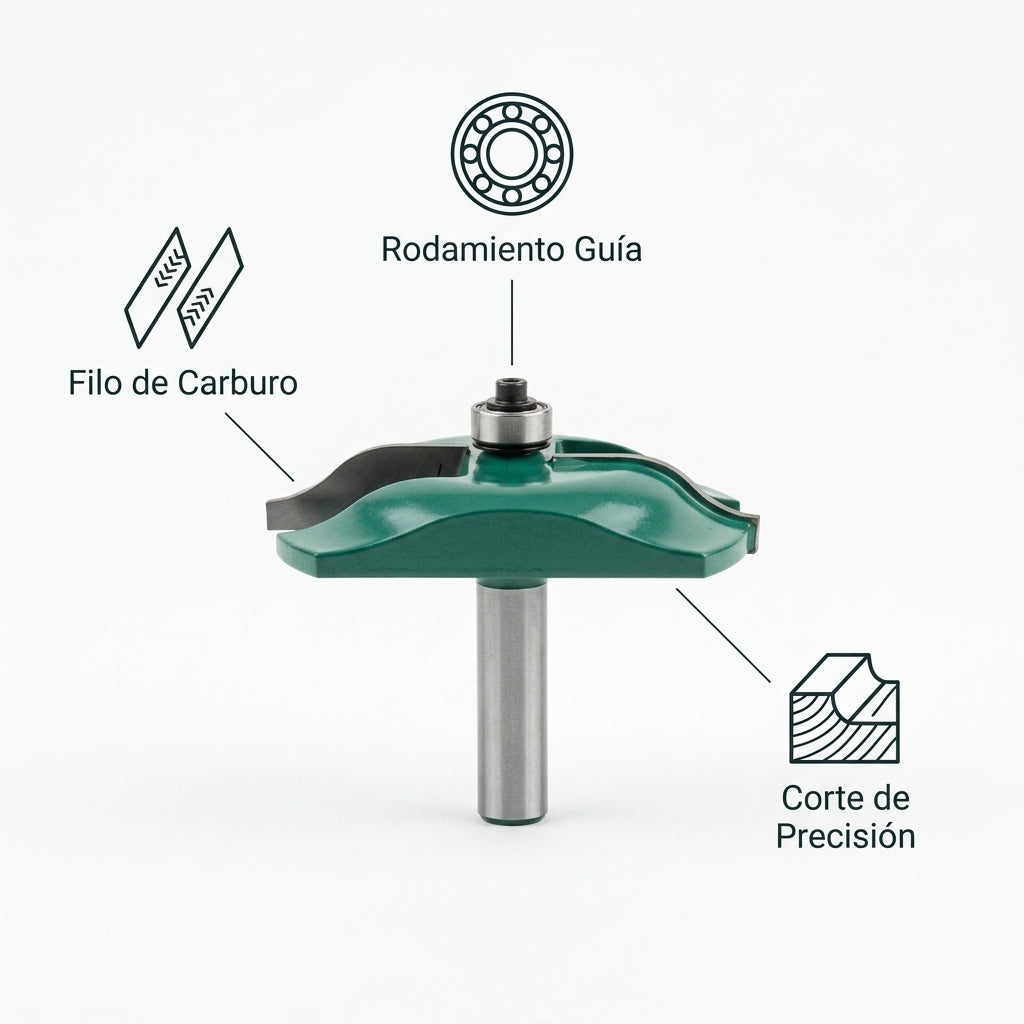 Panel raising router bit — Infografia de Caracteristicas | Generated by Modelize
