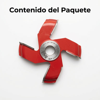 Industrial woodworking shaper cutter — Contenido del Paquete - Vista Aerea | Generated by Modelize